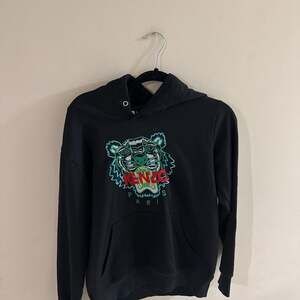 Kenzo Paris Black Tiger Embroidered Hoodie Sweatshirt Men's Medium